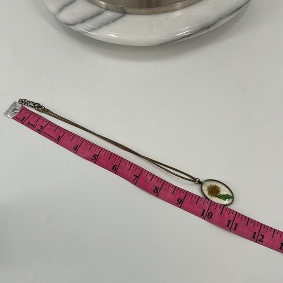 Pressed dandelion 18 inch necklace - Picture 5 of 5